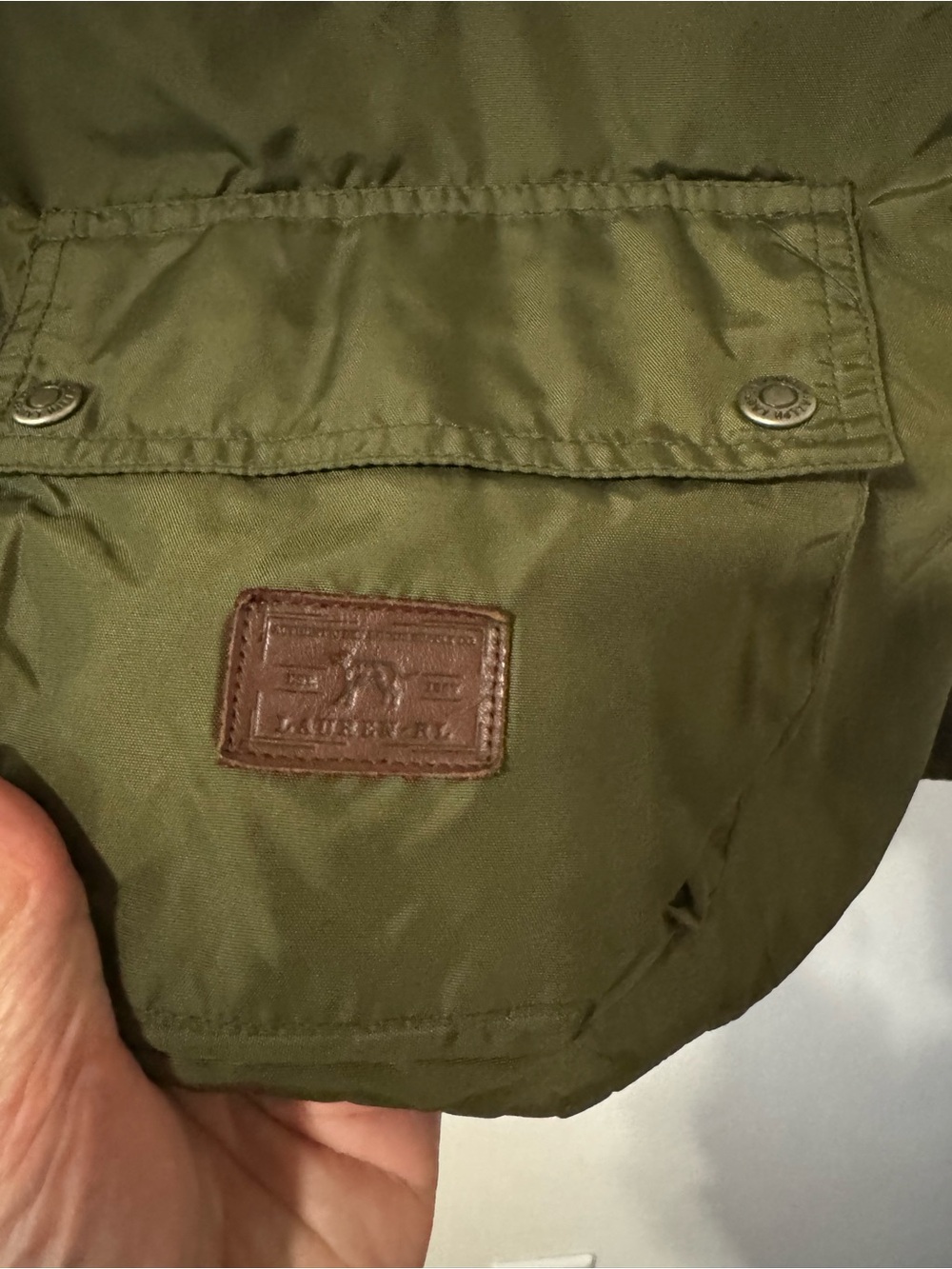 Vintage Lauren Ralph Lauren Cargo Vest Army Green Wool Hunting Dog Lined-2X - Picture 6 of 10
